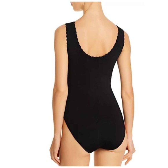 Aqua Scalloped Trim Knit Bodysuit - size medium - Picture 5 of 6